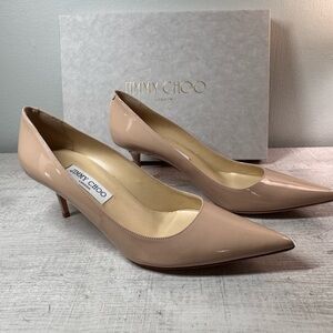 Jimmy Choo Tan Patent Leather Heels